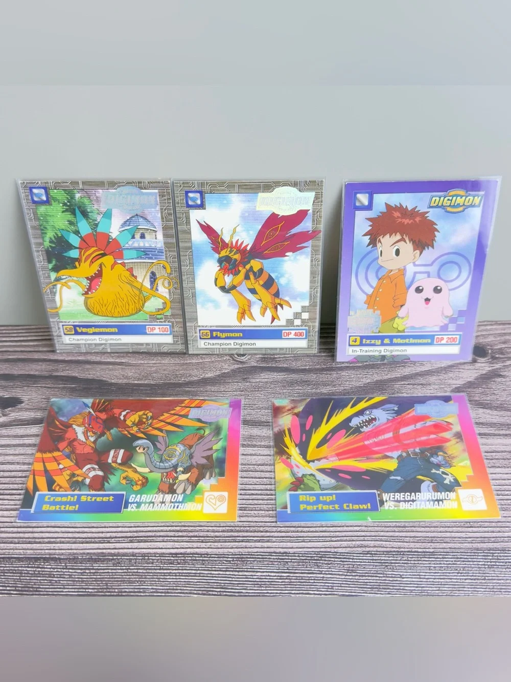 Vintage Digimon Card Lot of 6 | 1999–2000 | Foil & Action Cards | LP–MP